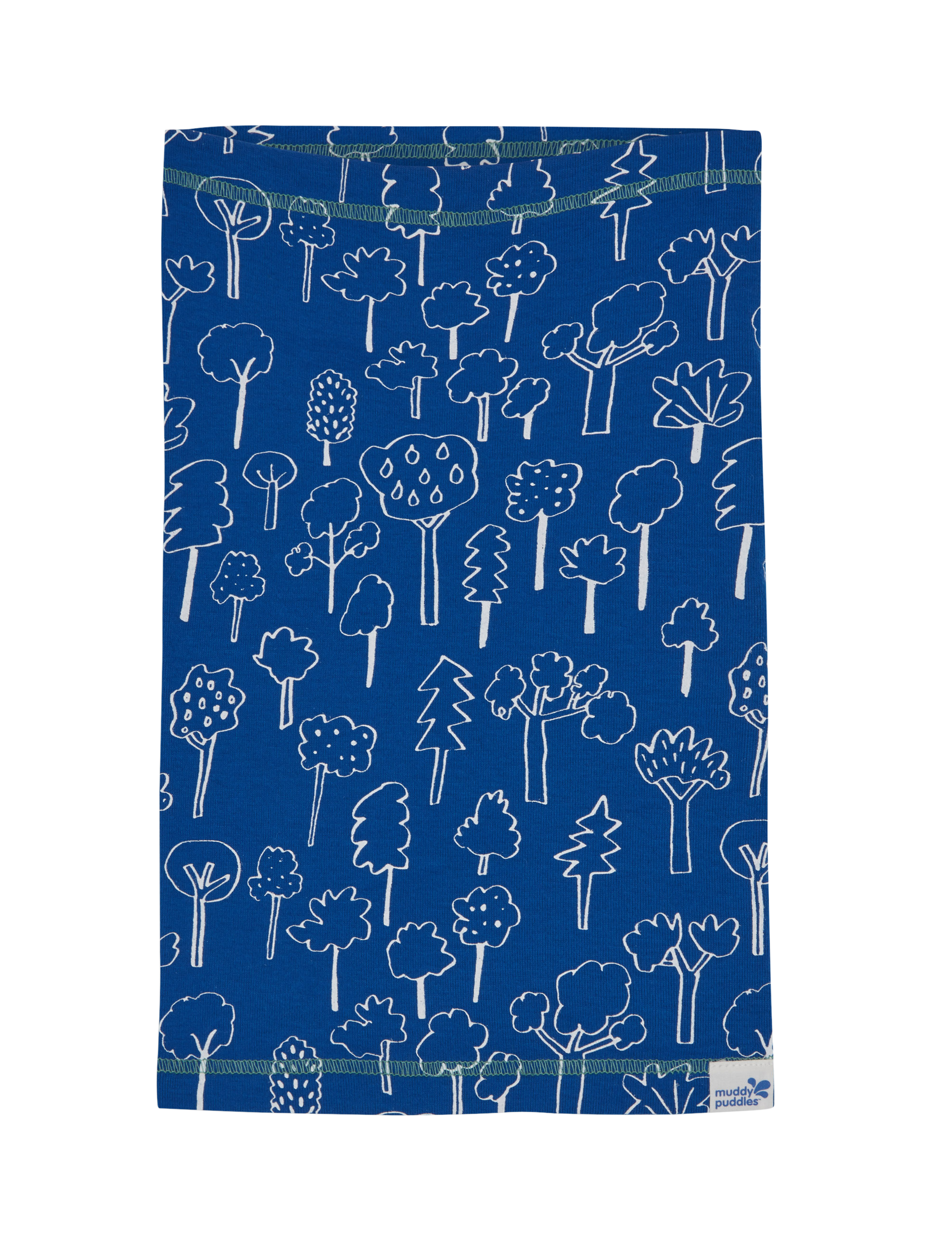 Product image 1 of 3, which shows Muddy Puddles Kids' Cotton Blend Snood Neck Warmer, Blue Forest, One Size