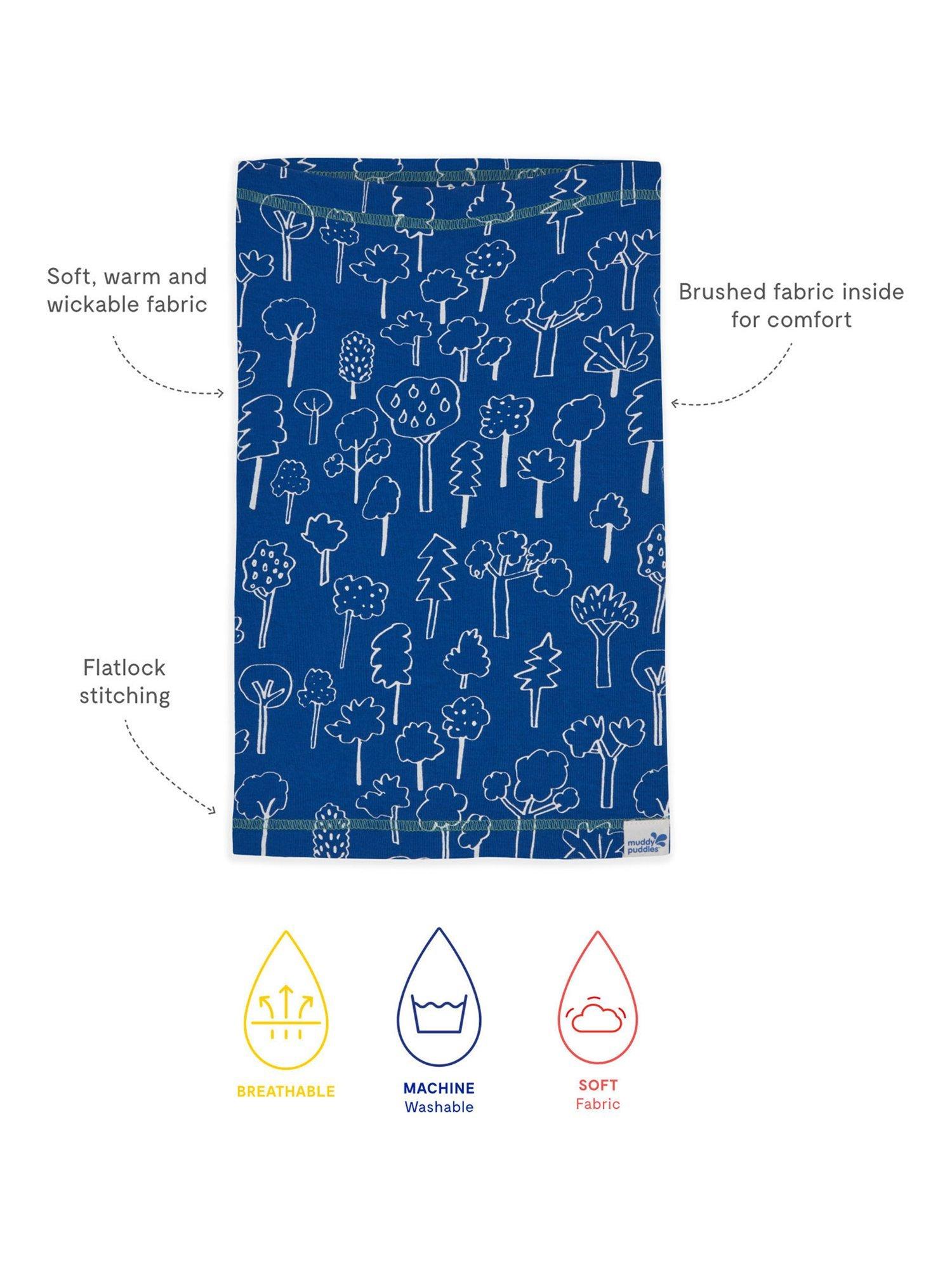 Product image 3 of 3, which shows Muddy Puddles Kids' Cotton Blend Snood Neck Warmer, Blue Forest, One Size