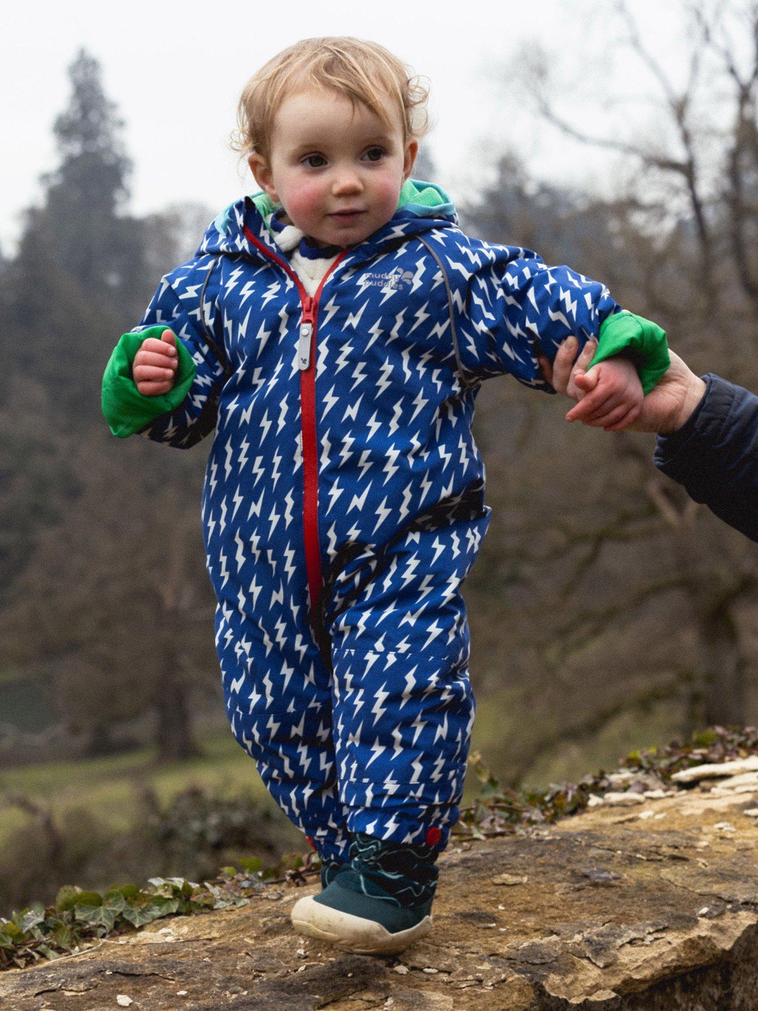 Product image 3 of 8, which shows Kids’ All-In-One Hooded Suit, Blue Bolt, 0-6 months