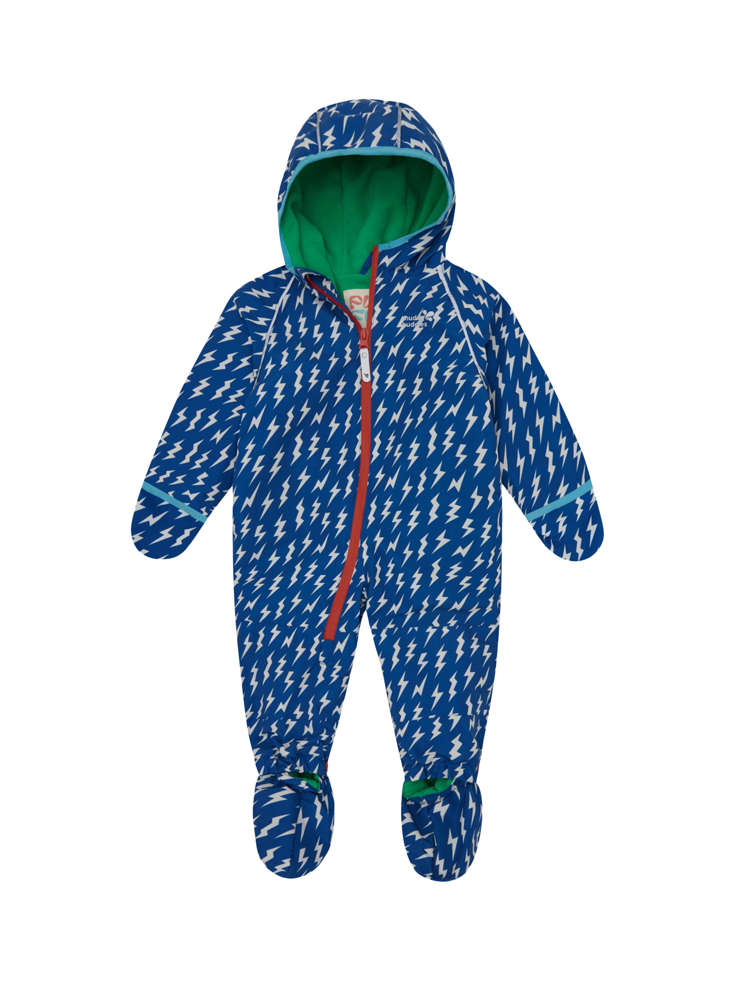 Product image 8 of 8, which shows Kids’ All-In-One Hooded Suit, Blue Bolt, 0-6 months