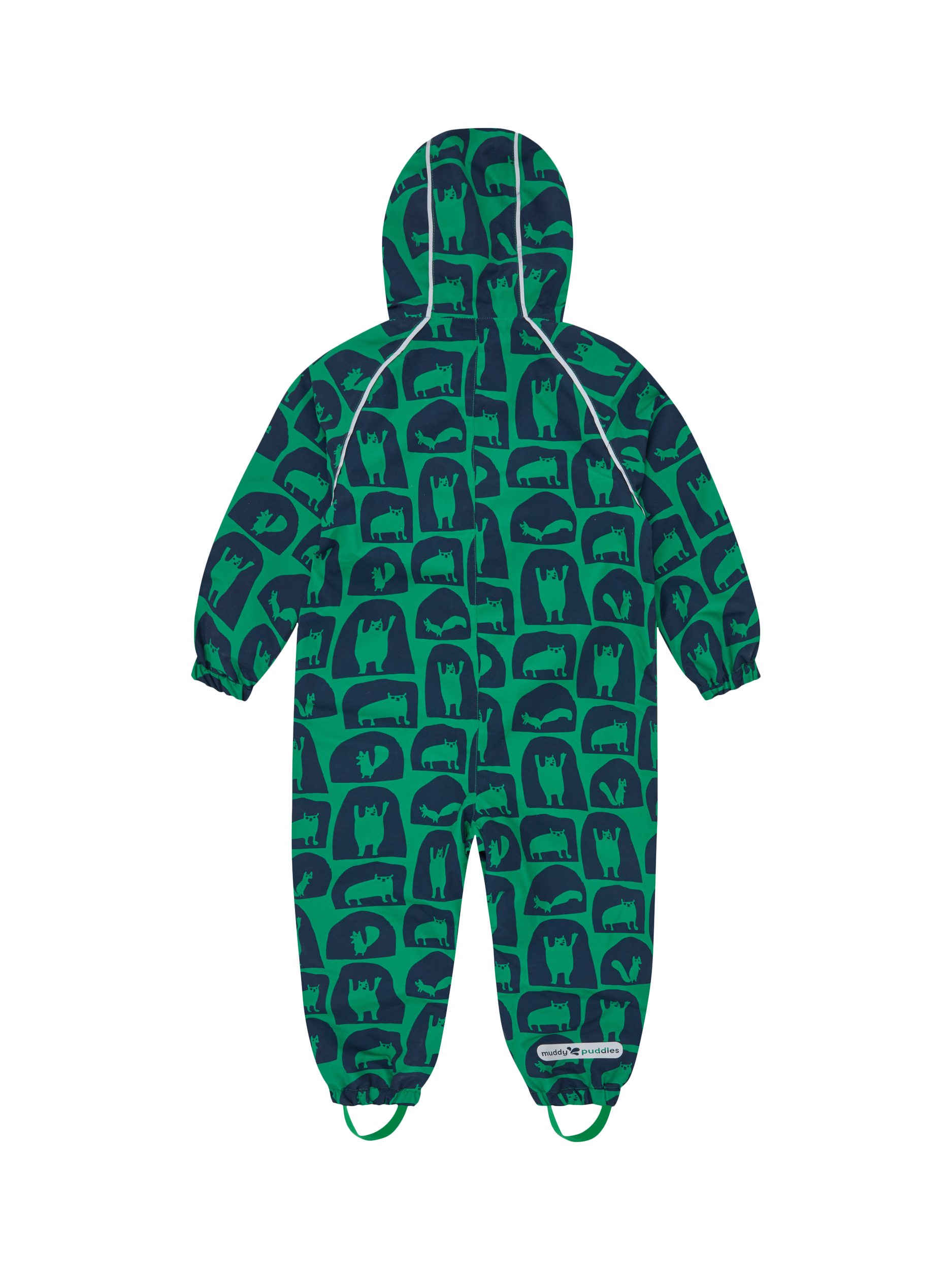 Product image 7 of 8, which shows Kids’ All-In-One Hooded Suit, Green Cave, 0-6 months