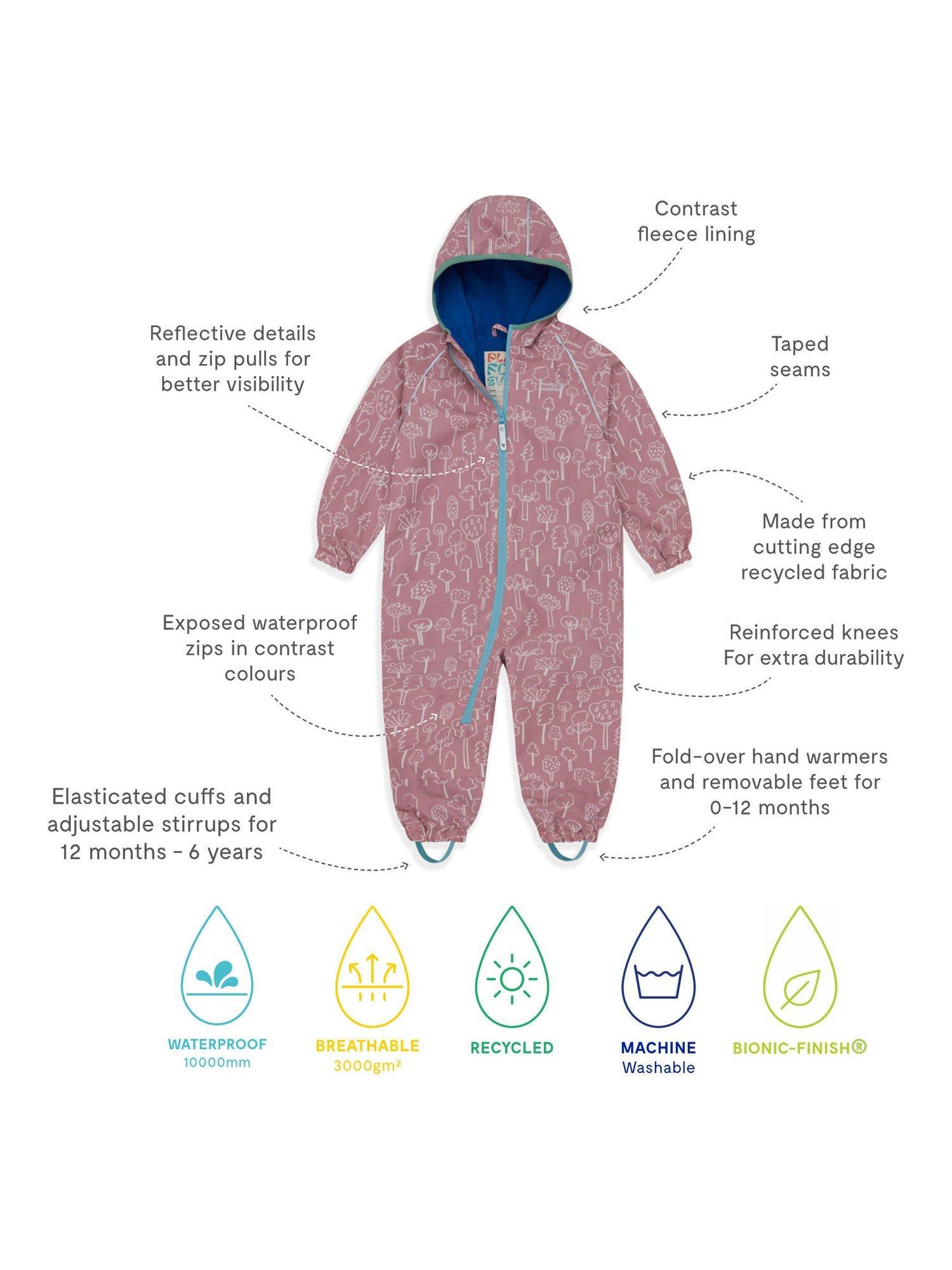 Product image 4 of 8, which shows Kids’ All-In-One Hooded Suit, Pink, 0-6 months