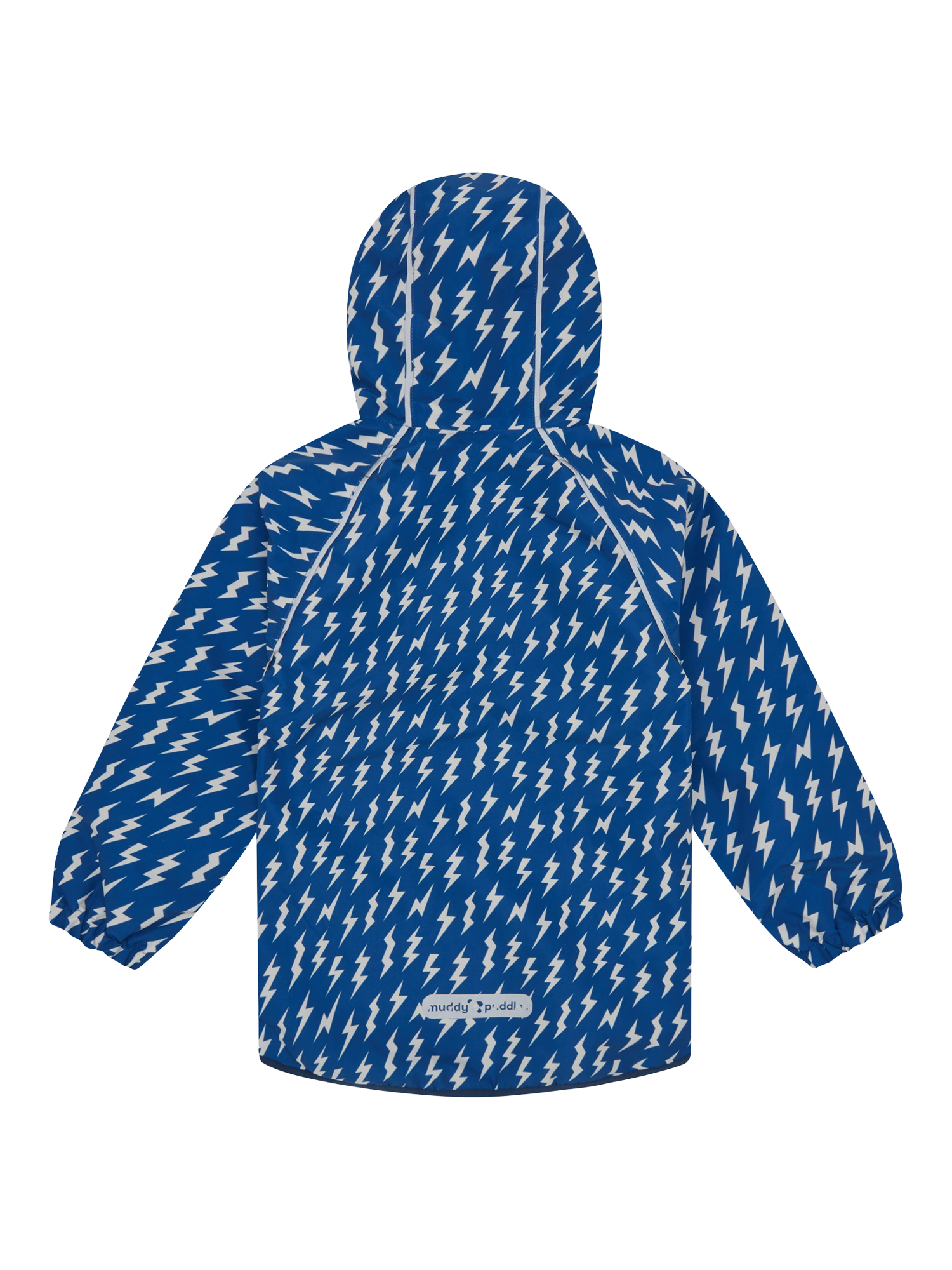 Product image 7 of 7, which shows Muddy Puddles Kids' Splash Hooded Rain Jacket, Blue Bolt, 18-24 months