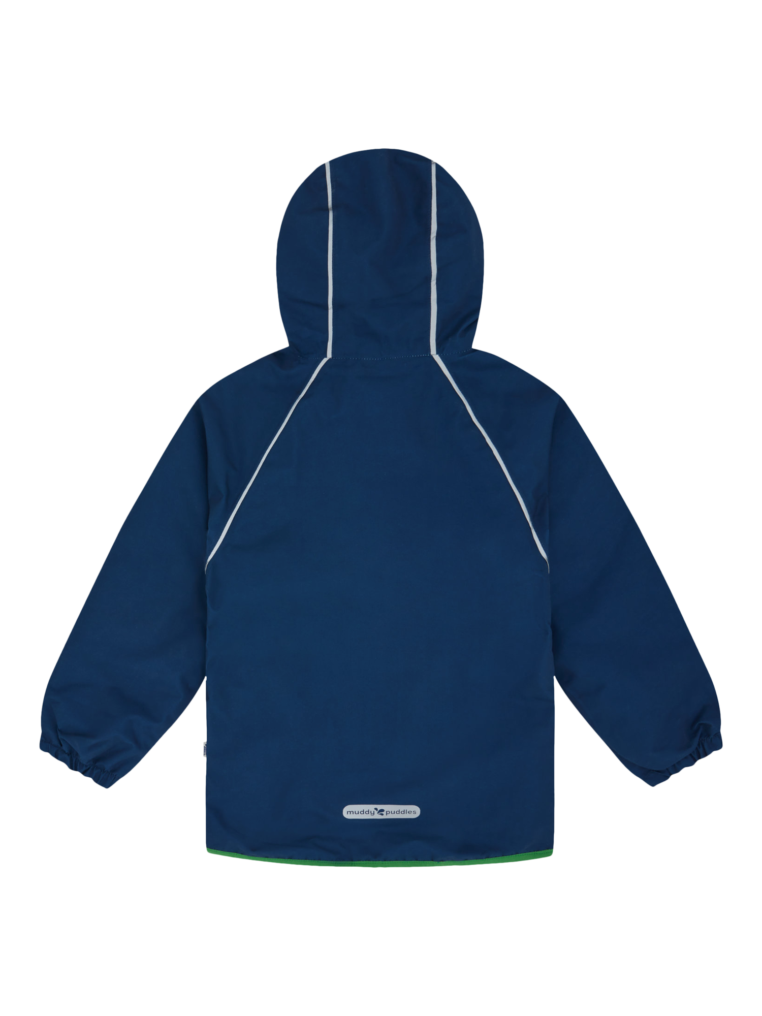 Product image 7 of 7, which shows Muddy Puddles Kids' Splash Hooded Rain Jacket, Navy, 18-24 months
