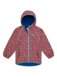 Muddy Puddles Kids' Fleece Lined Hooded Jacket, Pink Drops