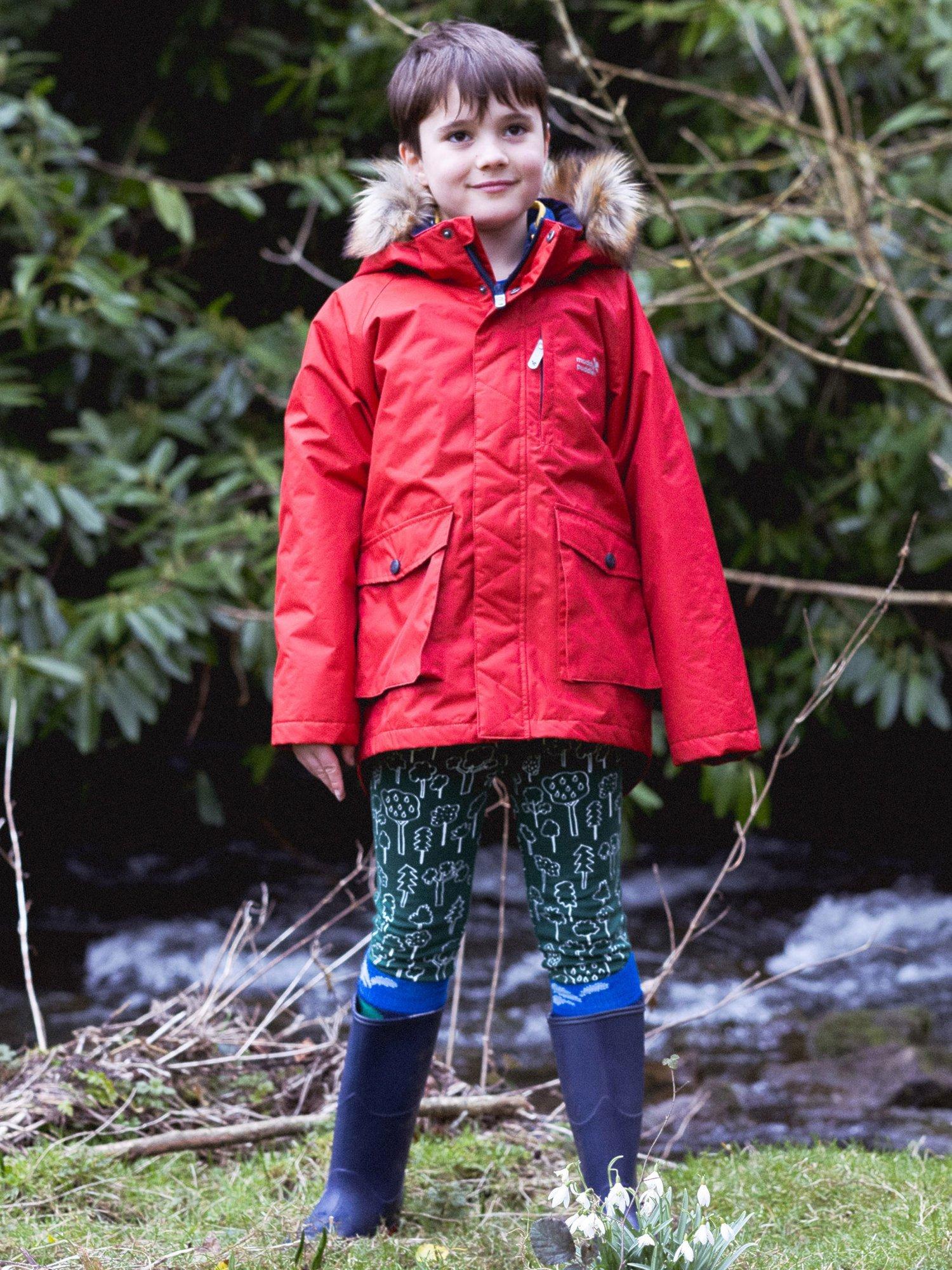 Product image 3 of 10, which shows Muddy Puddles Kids' 3-in-1 Hooded Parka Coat, Red, 18-24 months