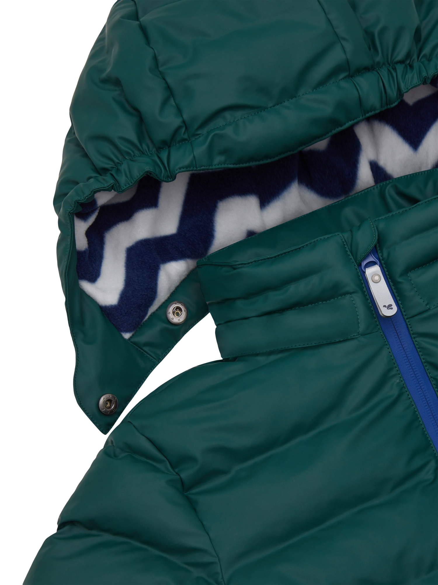 Product image 6 of 8, which shows Muddy Puddles Kids' Hooded Puffer Jacket, Green, 18-24 months