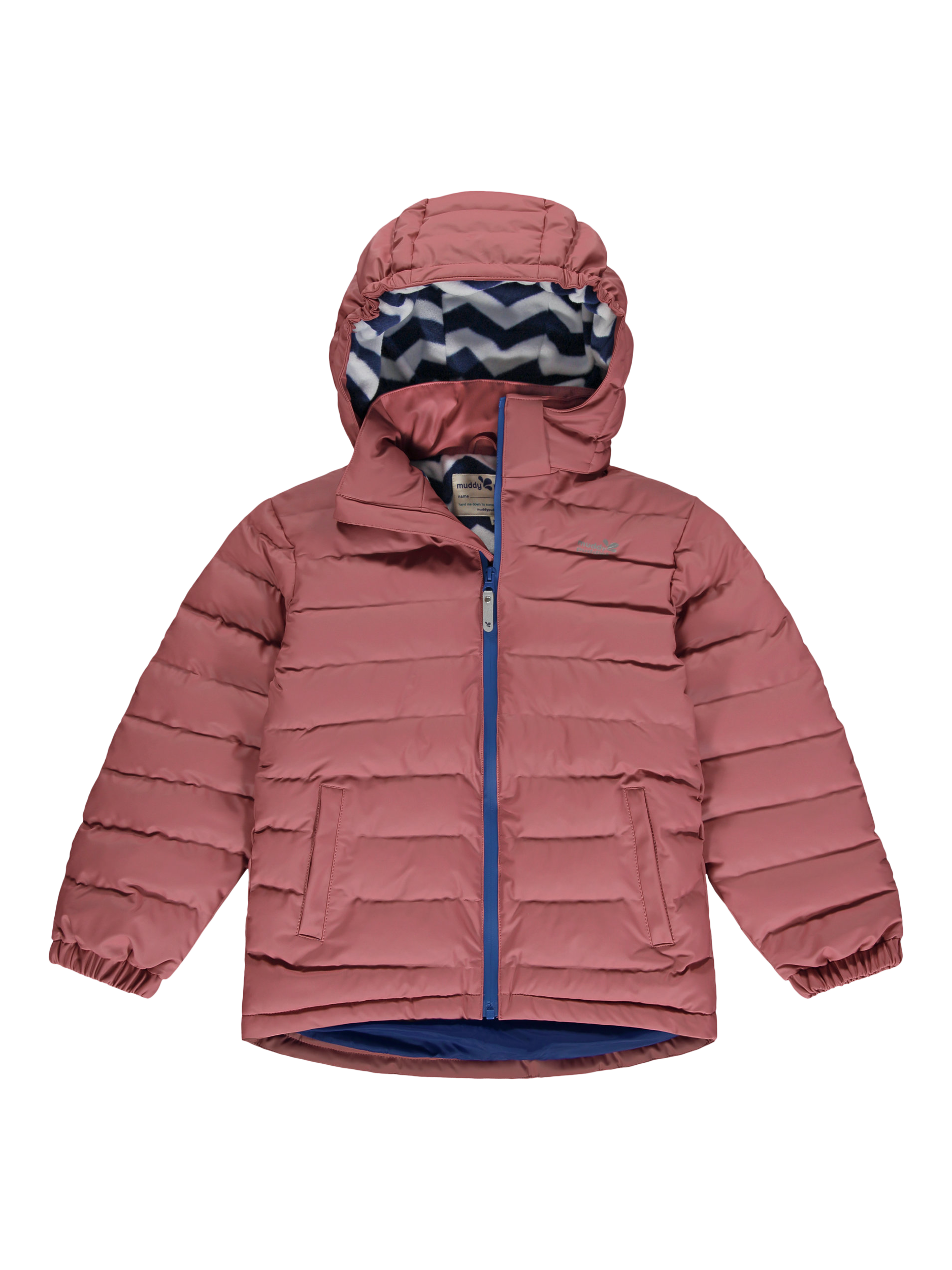 Product image 1 of 8, which shows Muddy Puddles Kids' Hooded Puffer Jacket, Pink, 18-24 months