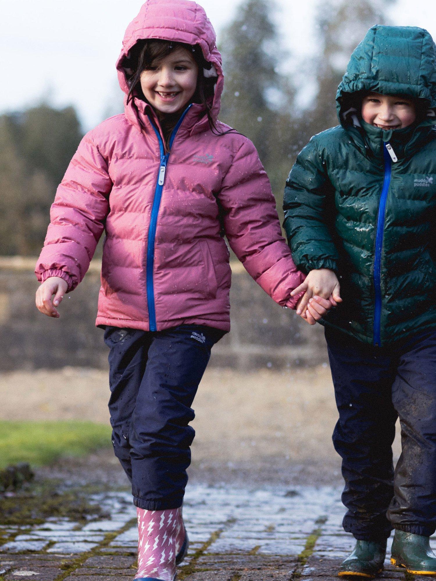 Product image 3 of 8, which shows Muddy Puddles Kids' Hooded Puffer Jacket, Pink, 18-24 months