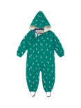 Muddy Puddles Baby Hooded Scampsuit, Green Bolt