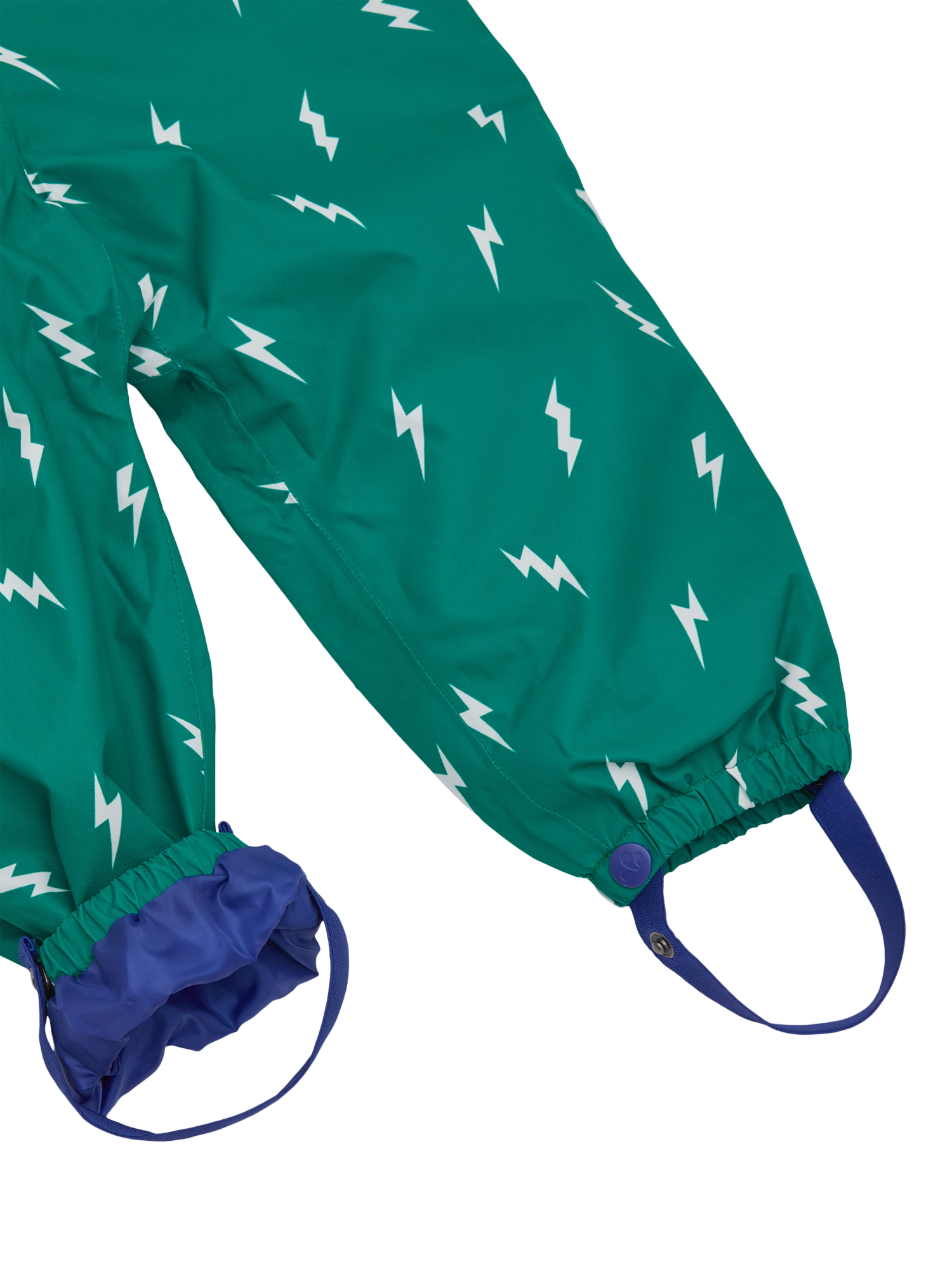 Product image 8 of 10, which shows Muddy Puddles Baby Hooded Scampsuit, Green Bolt, 0-6 months