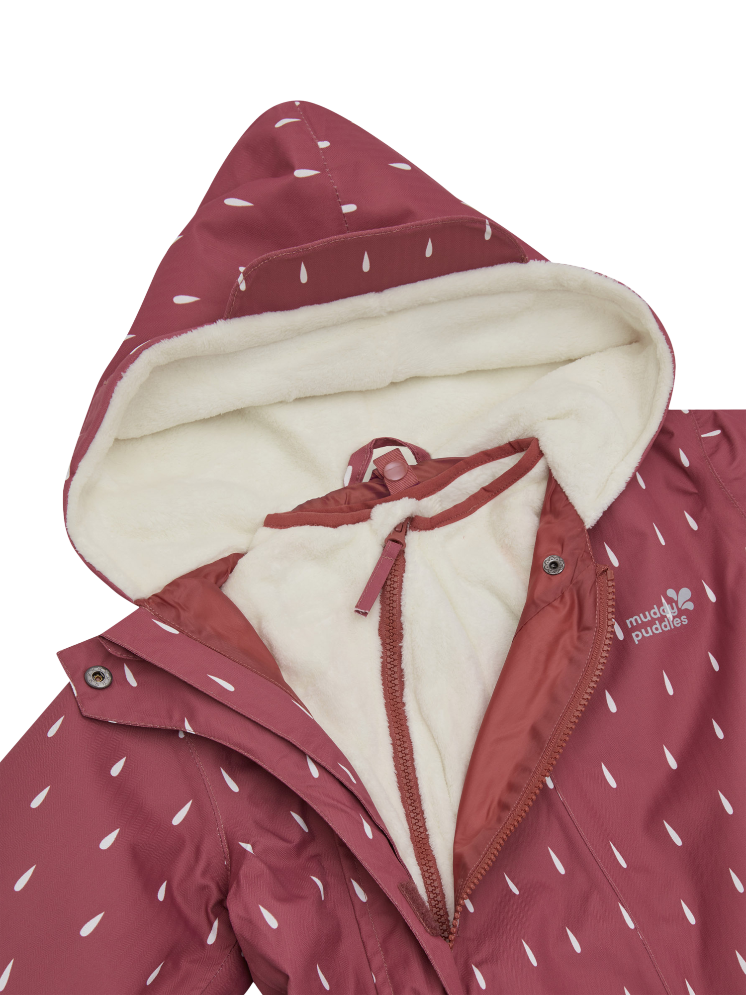 Product image 6 of 9, which shows Muddy Puddles Kids' Hooded 3-in-1 Scampsuit, Pink Drops, 0-6 months