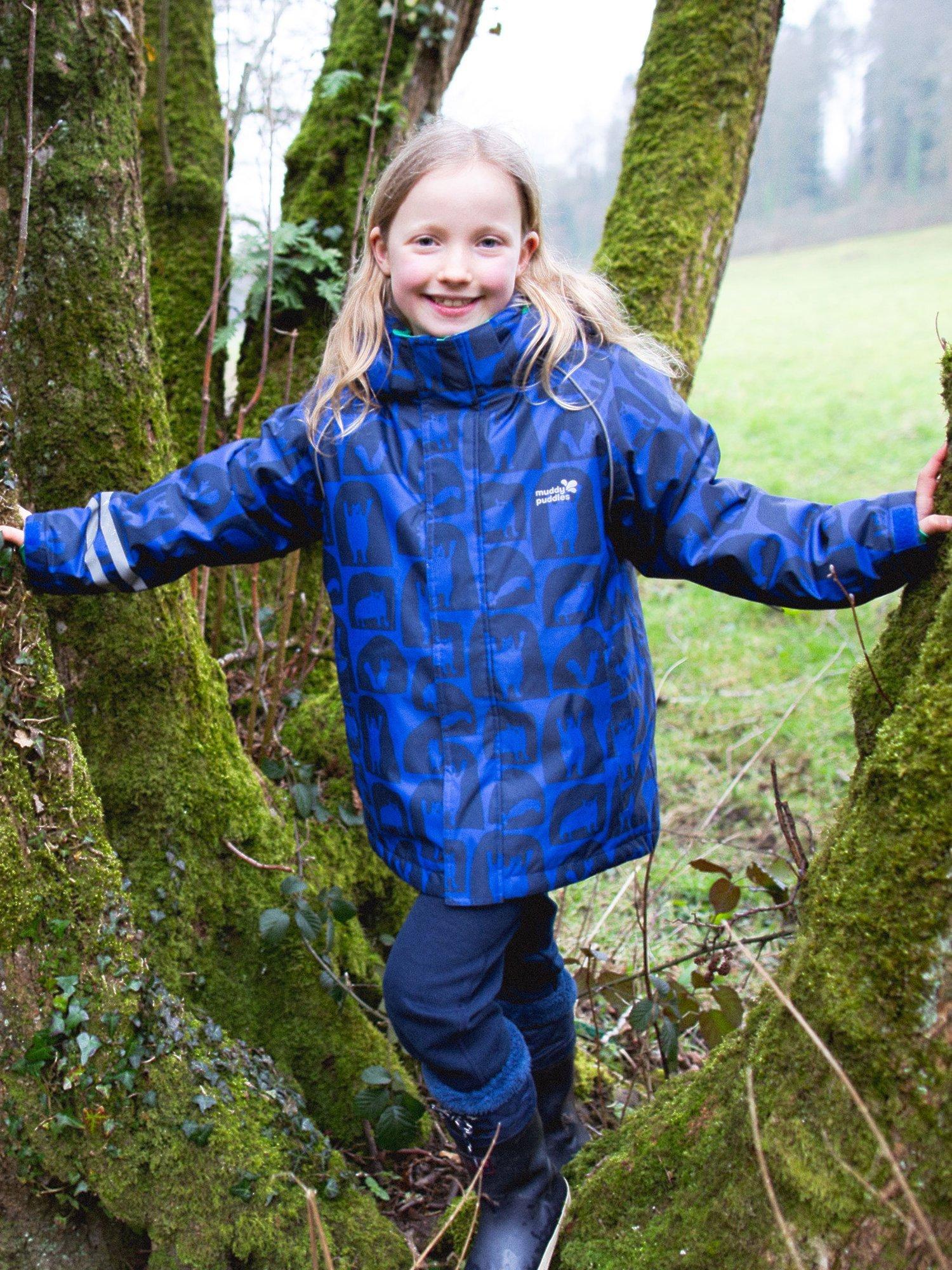 Product image 2 of 10, which shows Muddy Puddles Kids' Blizzard Hooded Ski Jacket, Blue Cave, 18-24 months