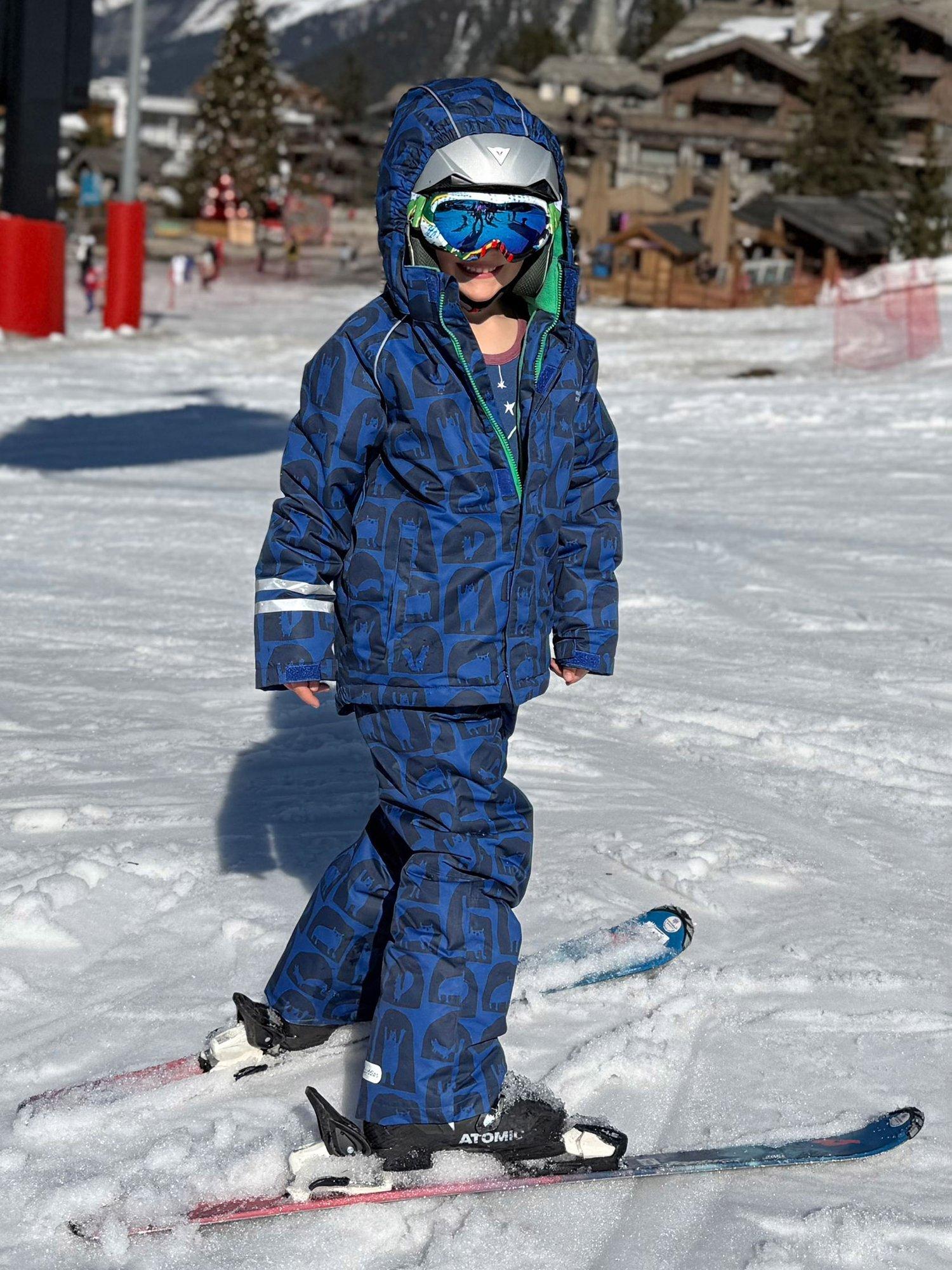 Product image 4 of 10, which shows Muddy Puddles Kids' Blizzard Hooded Ski Jacket, Blue Cave, 18-24 months