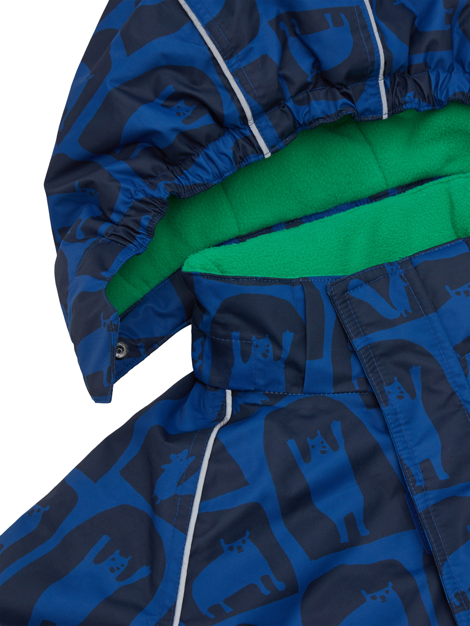Product image 7 of 10, which shows Muddy Puddles Kids' Blizzard Hooded Ski Jacket, Blue Cave, 18-24 months