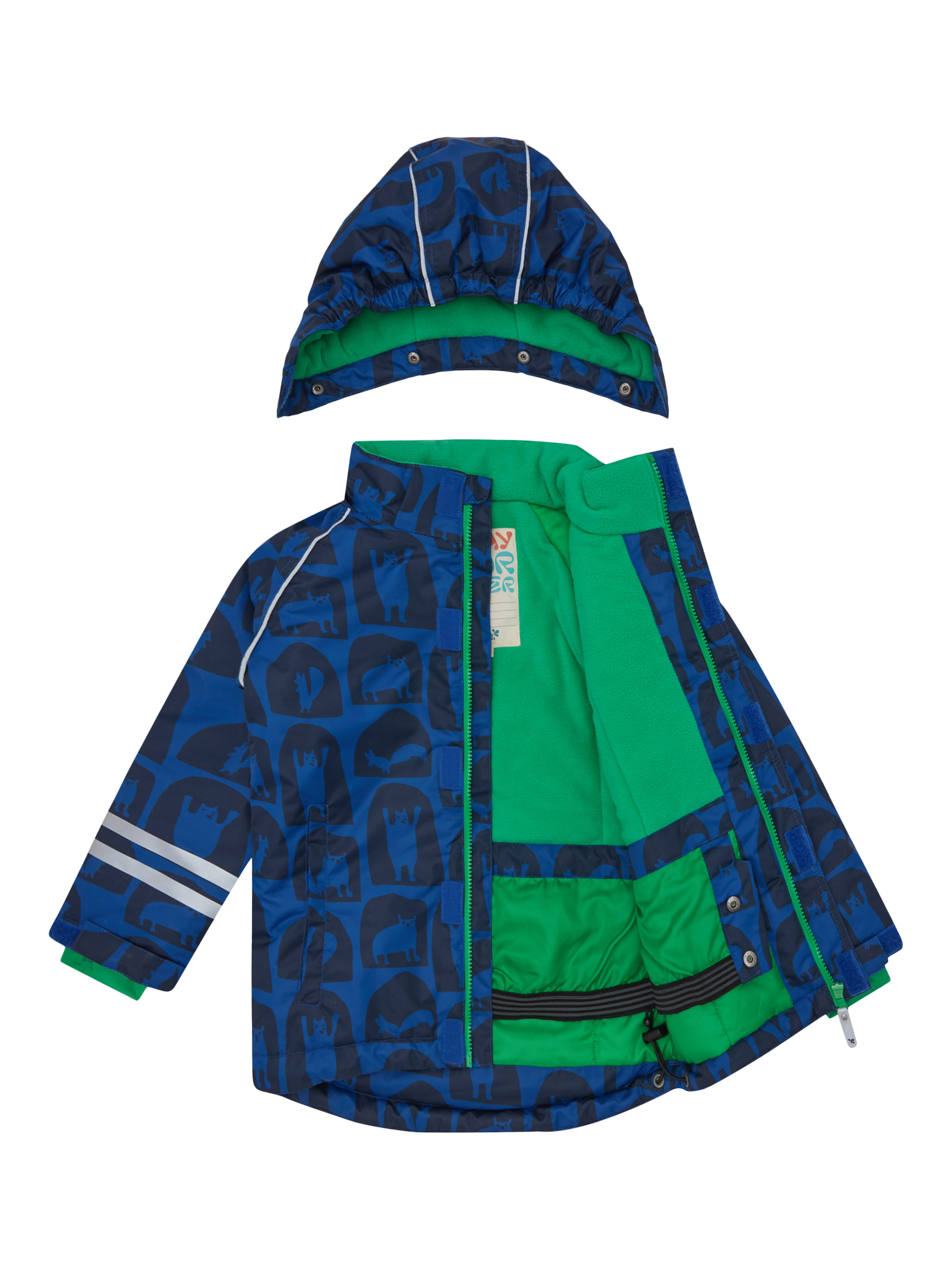 Product image 9 of 10, which shows Muddy Puddles Kids' Blizzard Hooded Ski Jacket, Blue Cave, 18-24 months