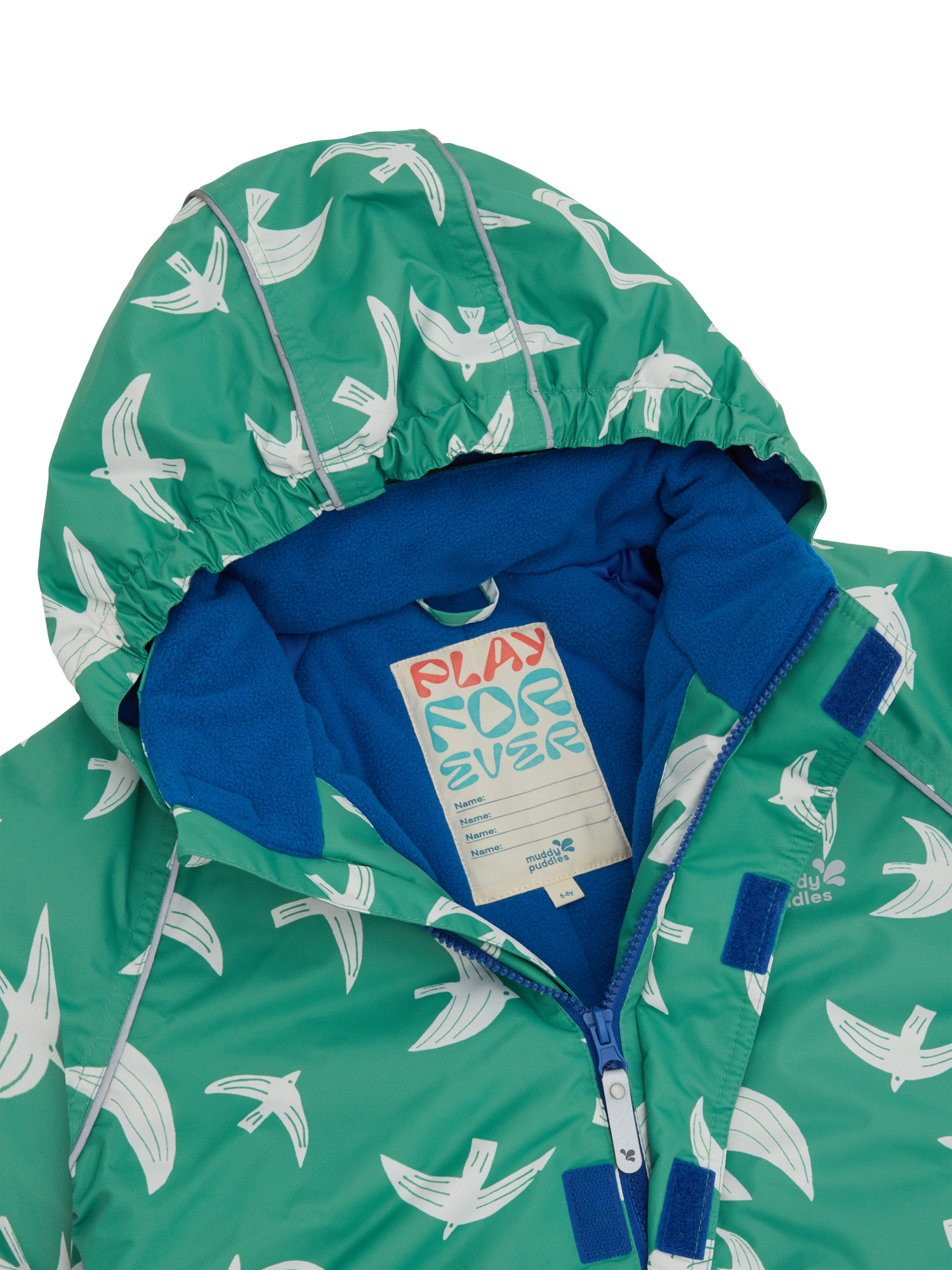 Product image 5 of 9, which shows Muddy Puddles Kids' Blizzard Hooded Ski Jacket, Sage, 18-24 months
