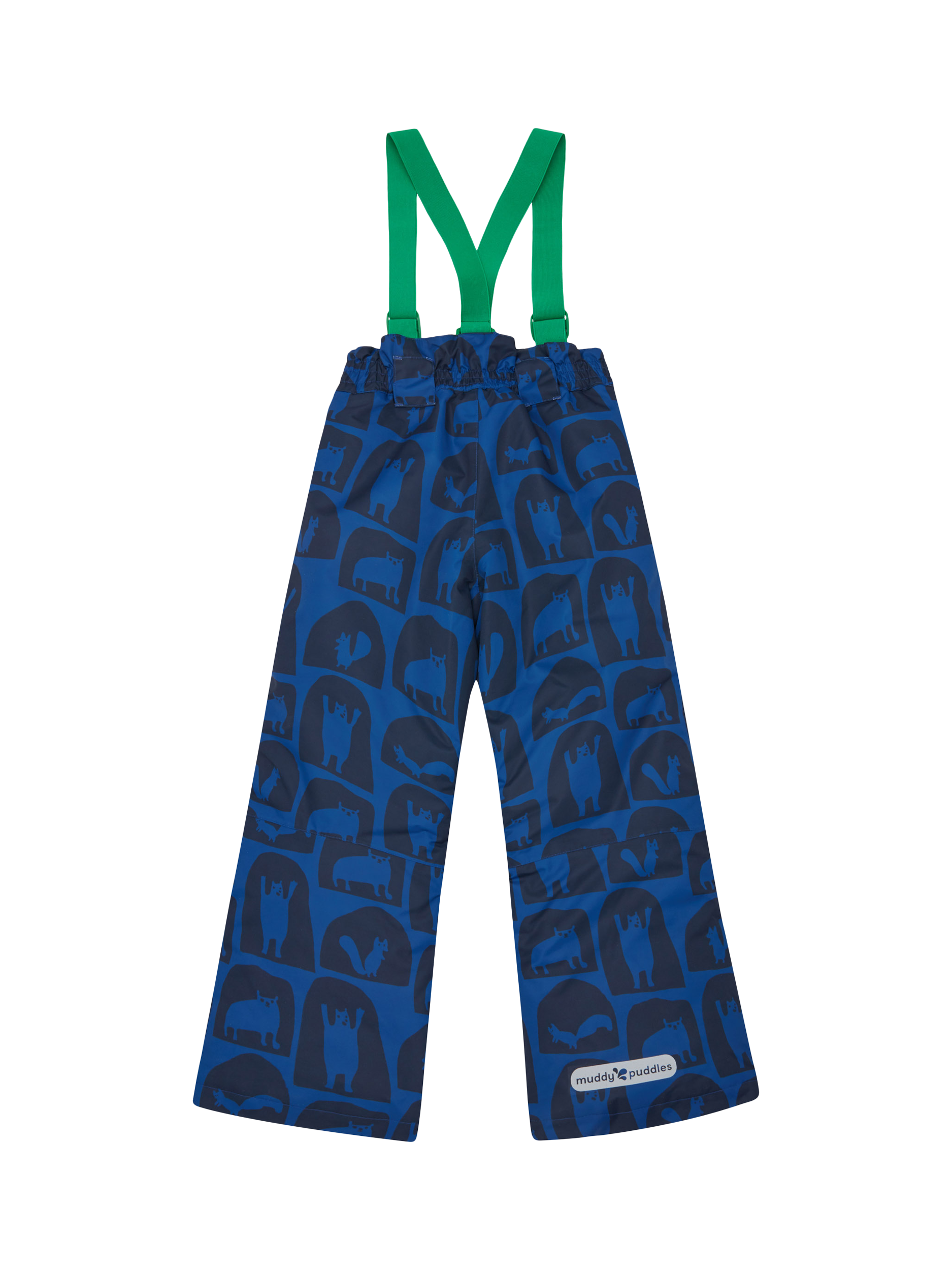 Product image 5 of 5, which shows Muddy Puddles Kids' Printed Ski Salopettes, Blue Cave, 18-24 months