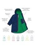 Muddy Puddles Kids' Fleece Lined Hooded Robe, Navy