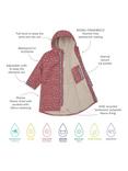 Muddy Puddles Kids' Fleece Lined Hooded Robe, Pink Drops