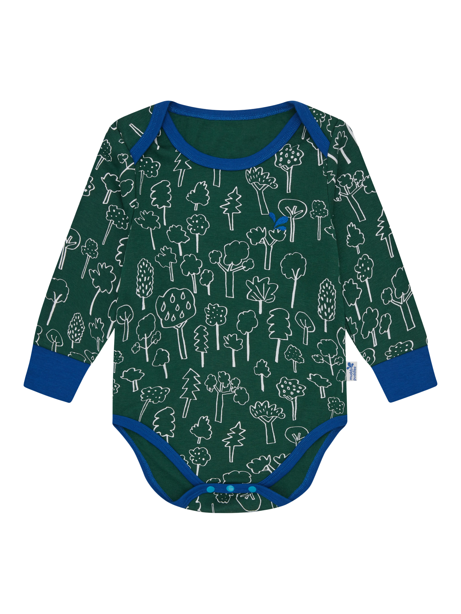 Product image 1 of 2, which shows Muddy Puddles Baby Forest Thermal Bodysuit, Green Forest, 6-12 months