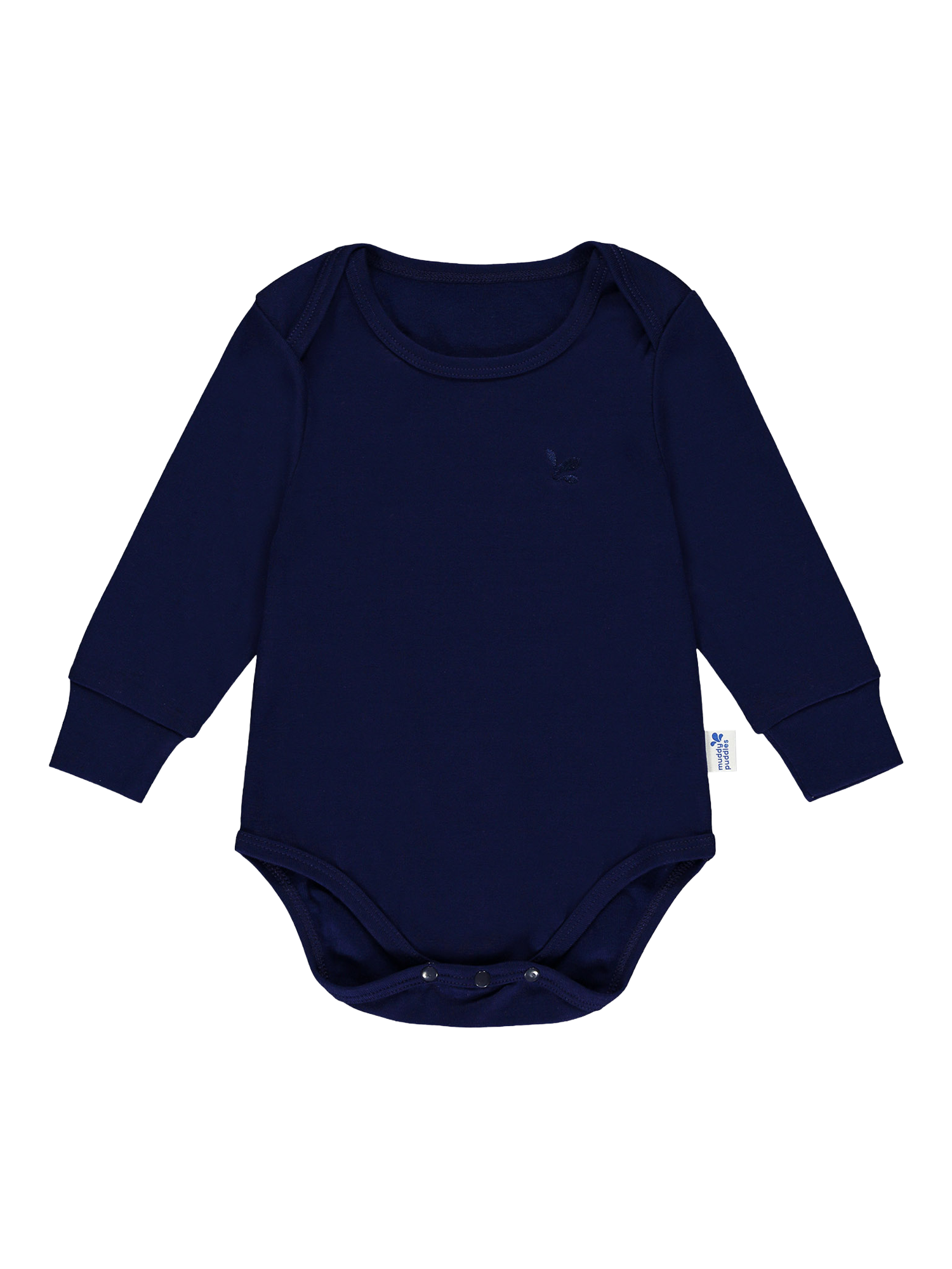 Product image 1 of 2, which shows Muddy Puddles Baby Thermal Bodysuit, Navy Blue, 6-12 months