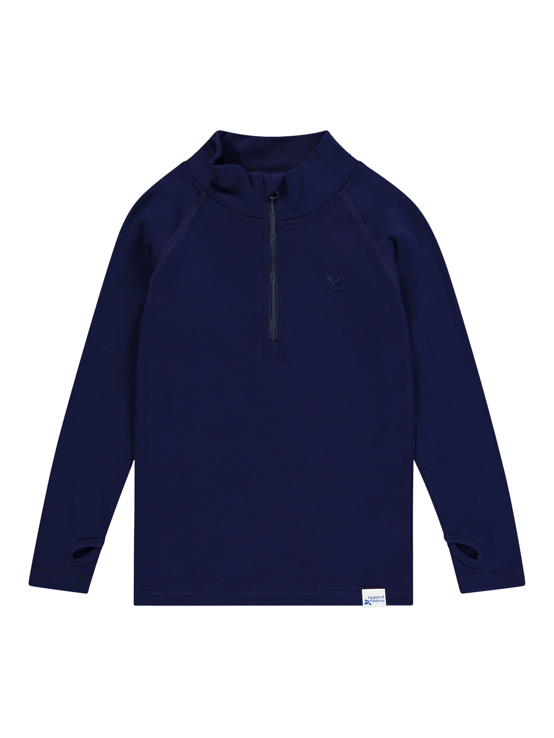 Product image 1 of 4, which shows Muddy Puddles Kids' Thermal Baselayer Top, Navy Blue, 2-3 years