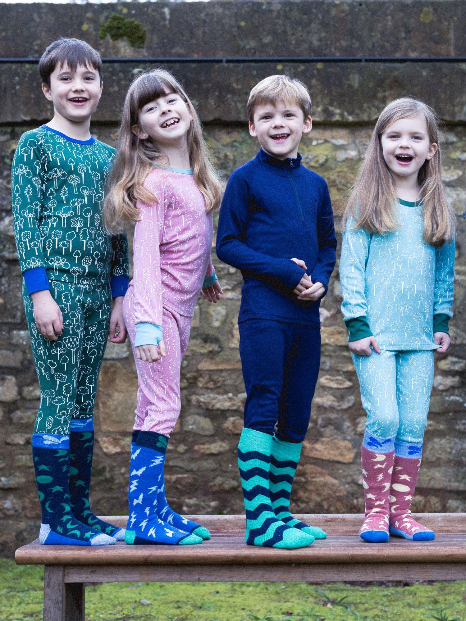 Product image 3 of 4, which shows Muddy Puddles Kids' Thermal Baselayer Top, Navy Blue, 2-3 years