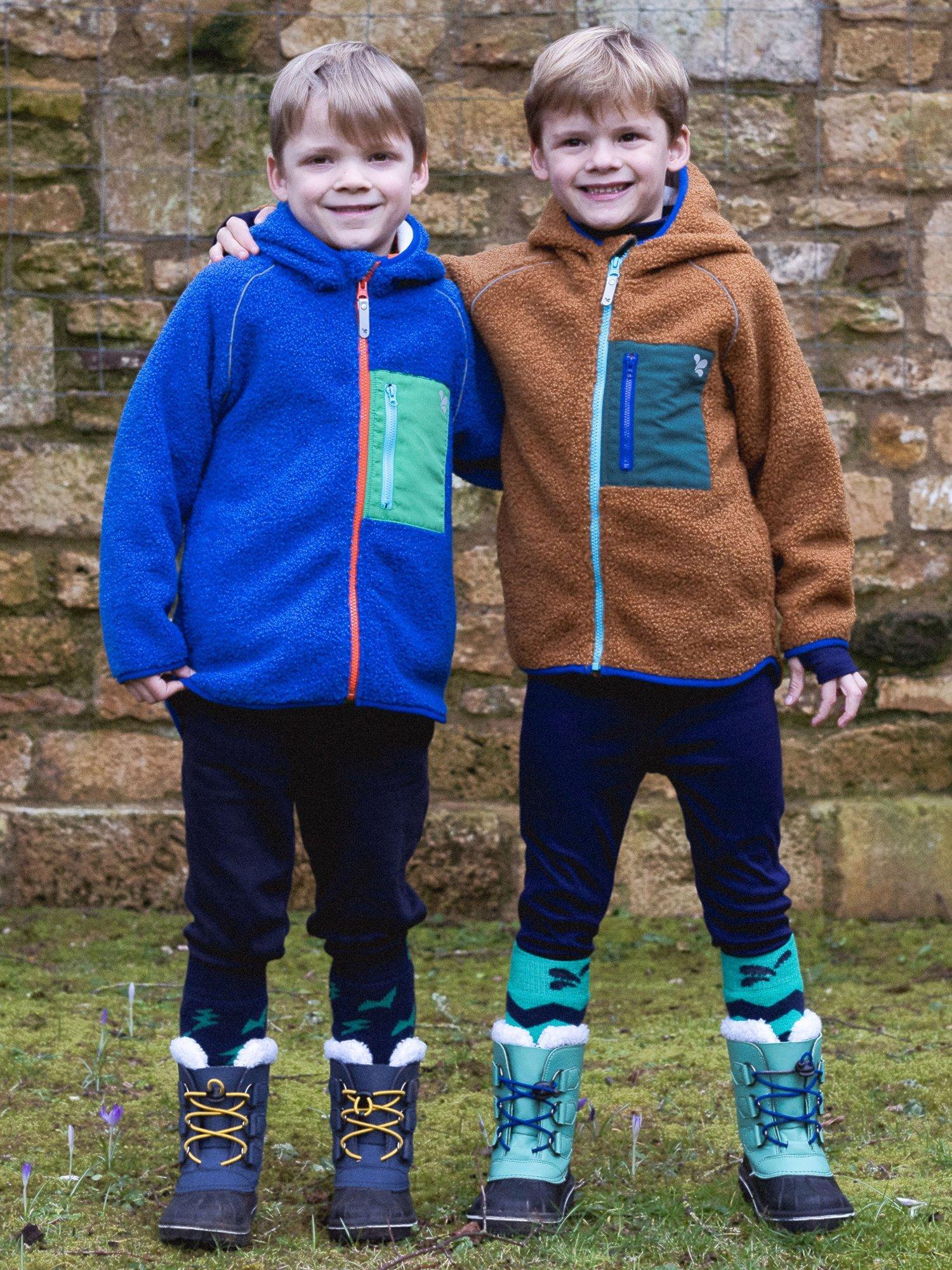 Product image 3 of 4, which shows Muddy Puddles Kids' Fleece Hooded Jacket, Blue, 18-24 months