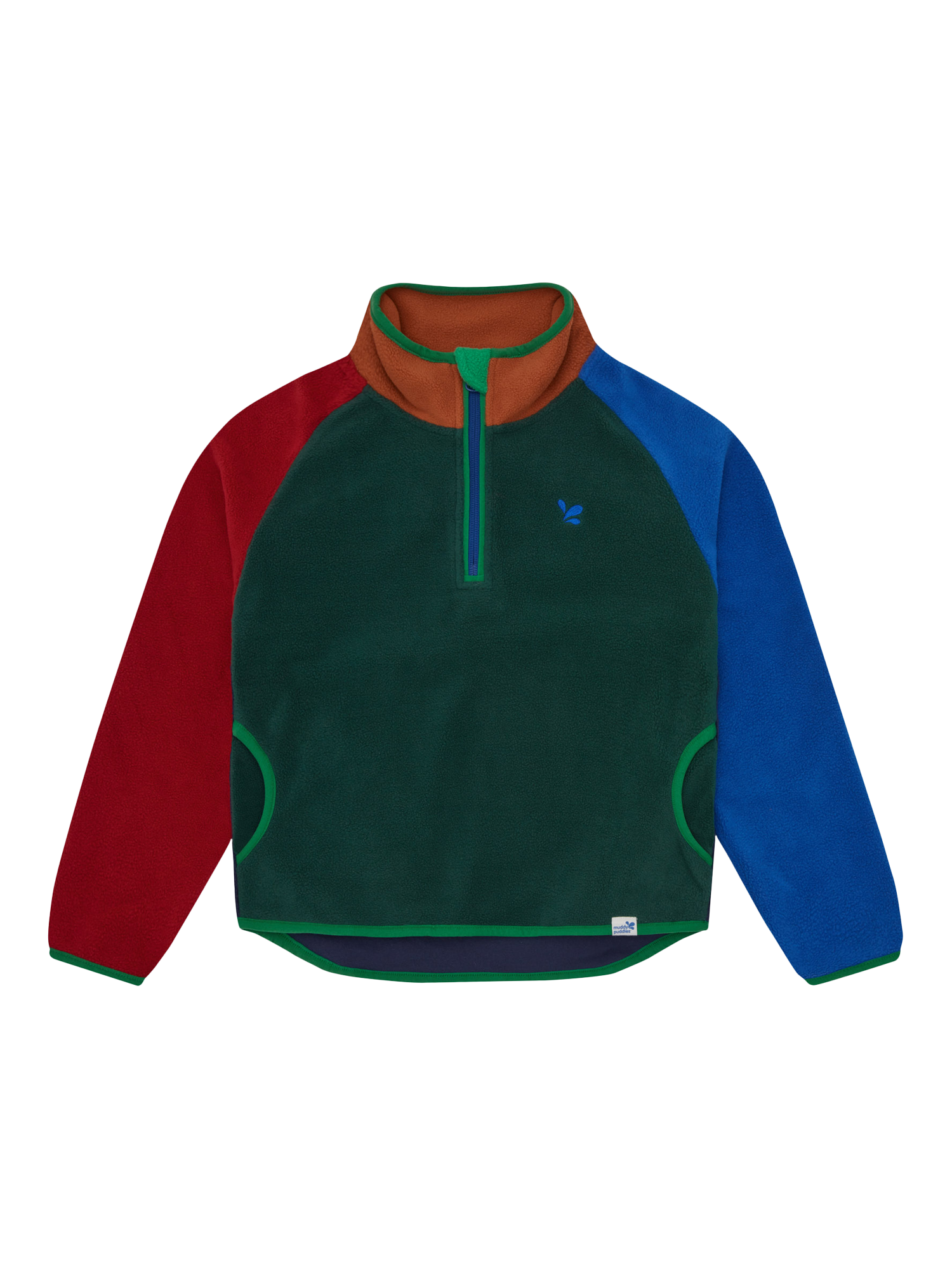 Product image 1 of 4, which shows Muddy Puddles Kids' Polar Fleece Zipped Top, Green, 18-24 months