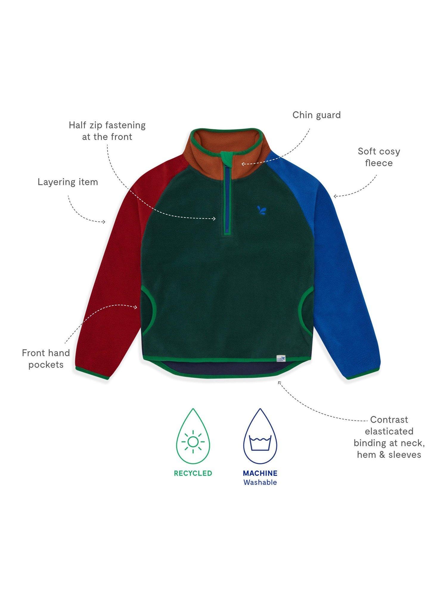 Product image 4 of 4, which shows Muddy Puddles Kids' Polar Fleece Zipped Top, Green, 18-24 months