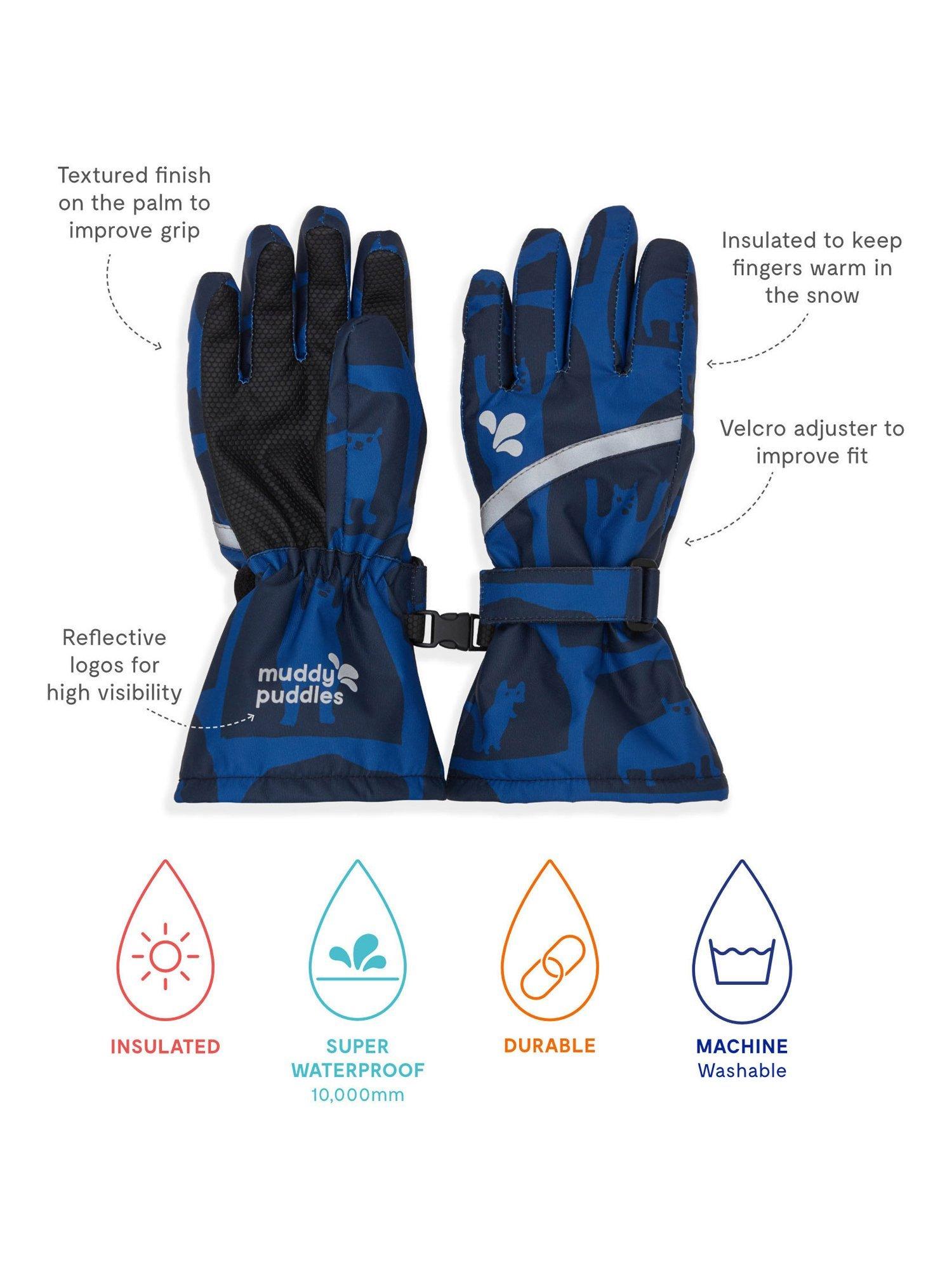 Product image 2 of 2, which shows Muddy Puddles Kids' Ski Gloves, Blue, 2-4 years