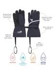 Muddy Puddles Kids' Waterproof Ski Gloves, Navy Blue
