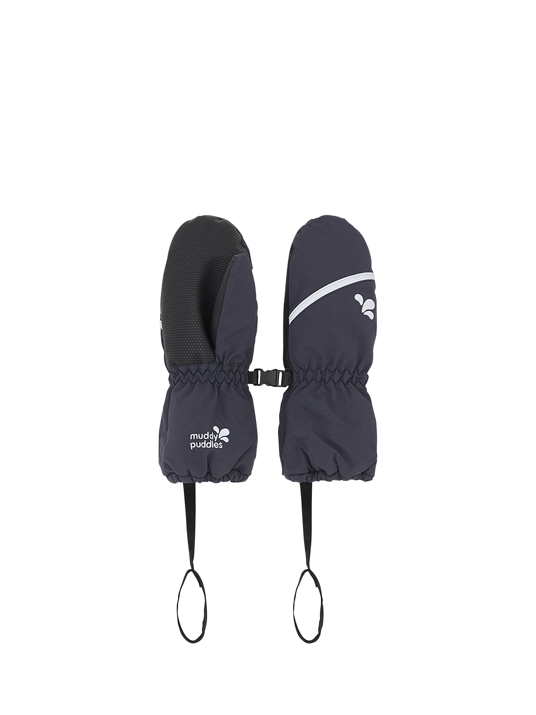 Product image 1 of 2, which shows Muddy Puddles Kids' Waterproof Ski Gloves, Navy Blue, 2-4 years