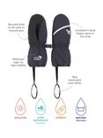 Muddy Puddles Kids' Waterproof Ski Gloves, Navy Blue