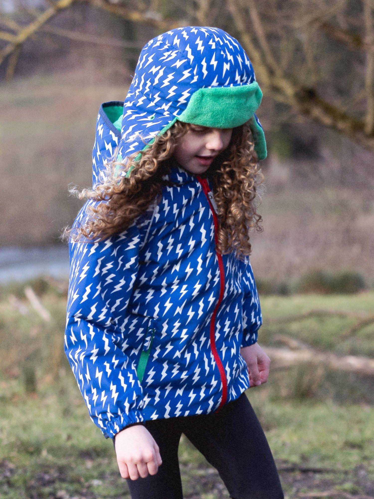 Product image 4 of 5, which shows Muddy Puddles Kids' Winter Trapper Hat, Blue/Multi, S/M