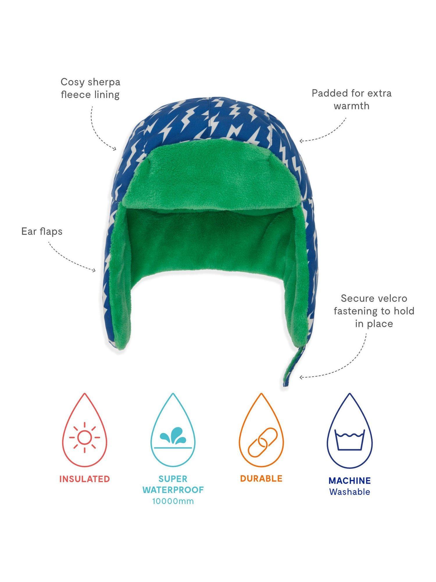 Product image 5 of 5, which shows Muddy Puddles Kids' Winter Trapper Hat, Blue/Multi, S/M