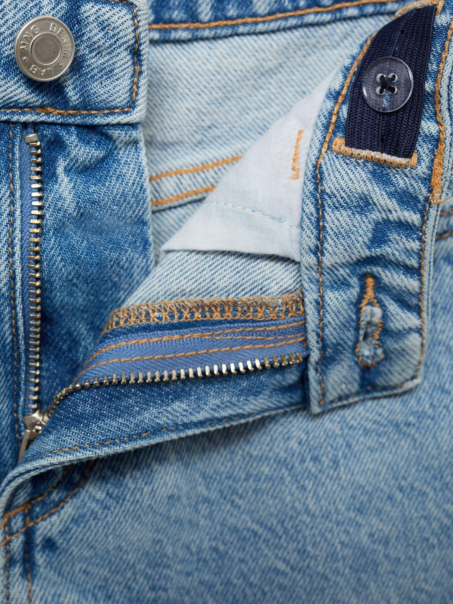 Product image 5 of 6, which shows Mango Kids' Denim Wide Leg Jeans, Medium Blue, 11 years