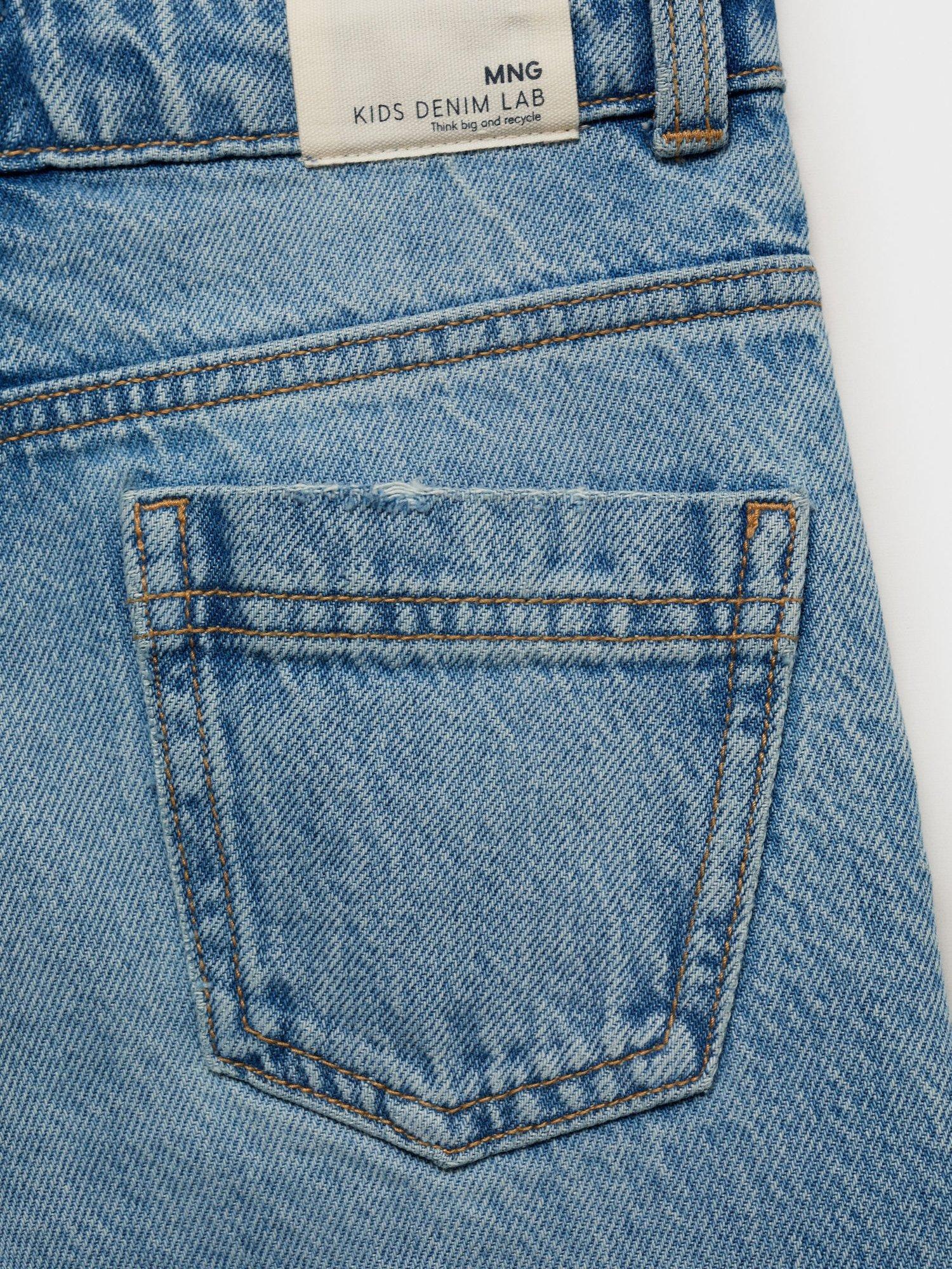 Product image 6 of 6, which shows Mango Kids' Denim Wide Leg Jeans, Medium Blue, 11 years