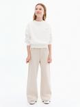 Mango Kids' Denim Frayed Wide Leg Jeans, Light Pastel Brown