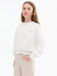Mango Kids' Denim Frayed Wide Leg Jeans, Light Pastel Brown