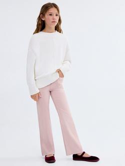 Mango Kids' Denim Studded Frayed Flared Jeans, Lt-pastel Purple, Lt-pastel Purple