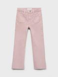 Mango Kids' Denim Studded Frayed Flared Jeans, Lt-pastel Purple