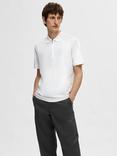 Selected Fave Cotton Blend Regular Fit Polo Shirt, Cloud Dancer