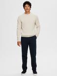 Selected Dane Crew Neck Cotton Jumper, Oatmeal