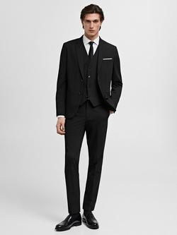 Mango Paris Tailored Waistcoat, Black - view 2, Black