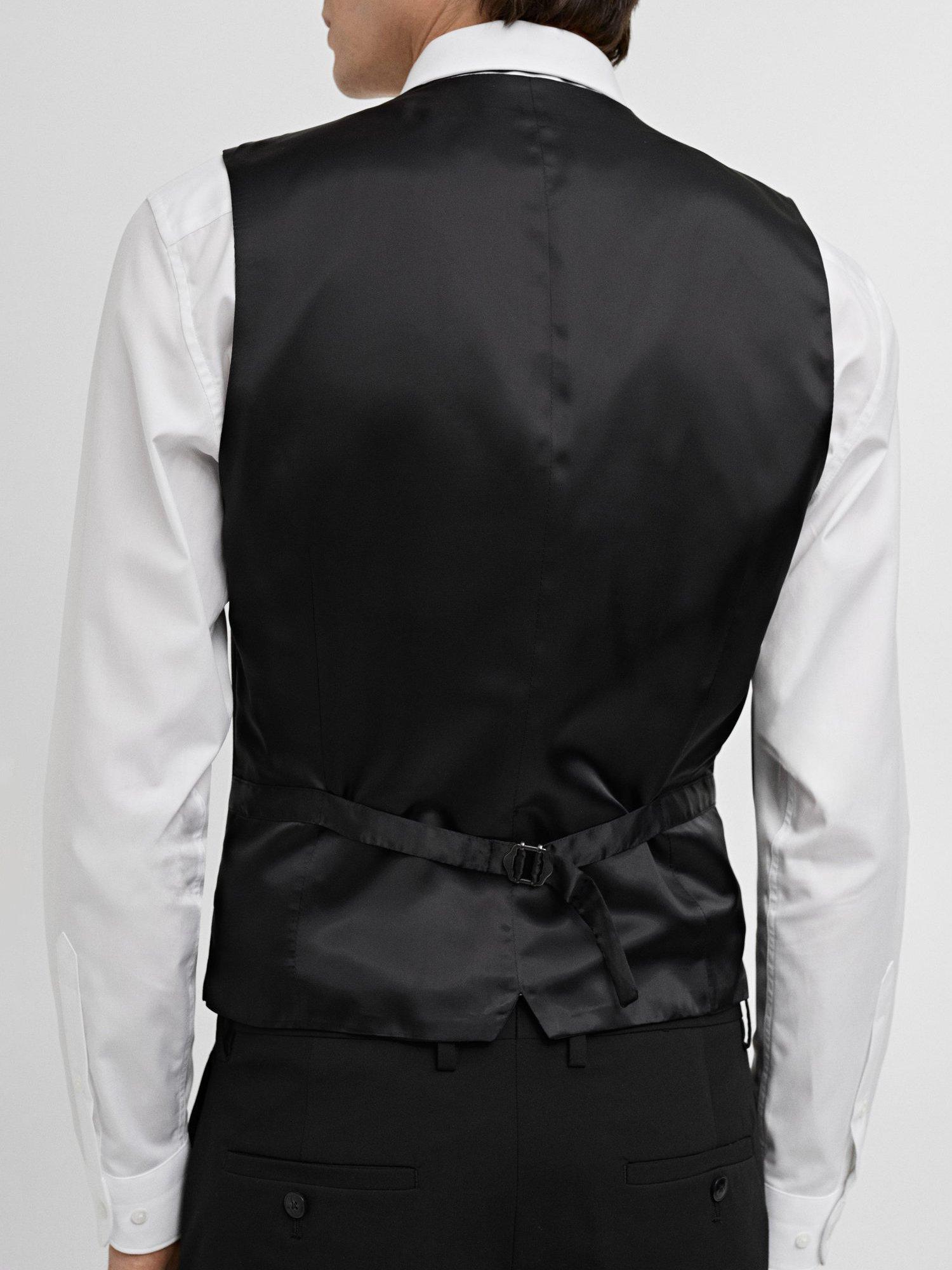 Product image 4 of 8, which shows Mango Paris Tailored Waistcoat, Black, 34