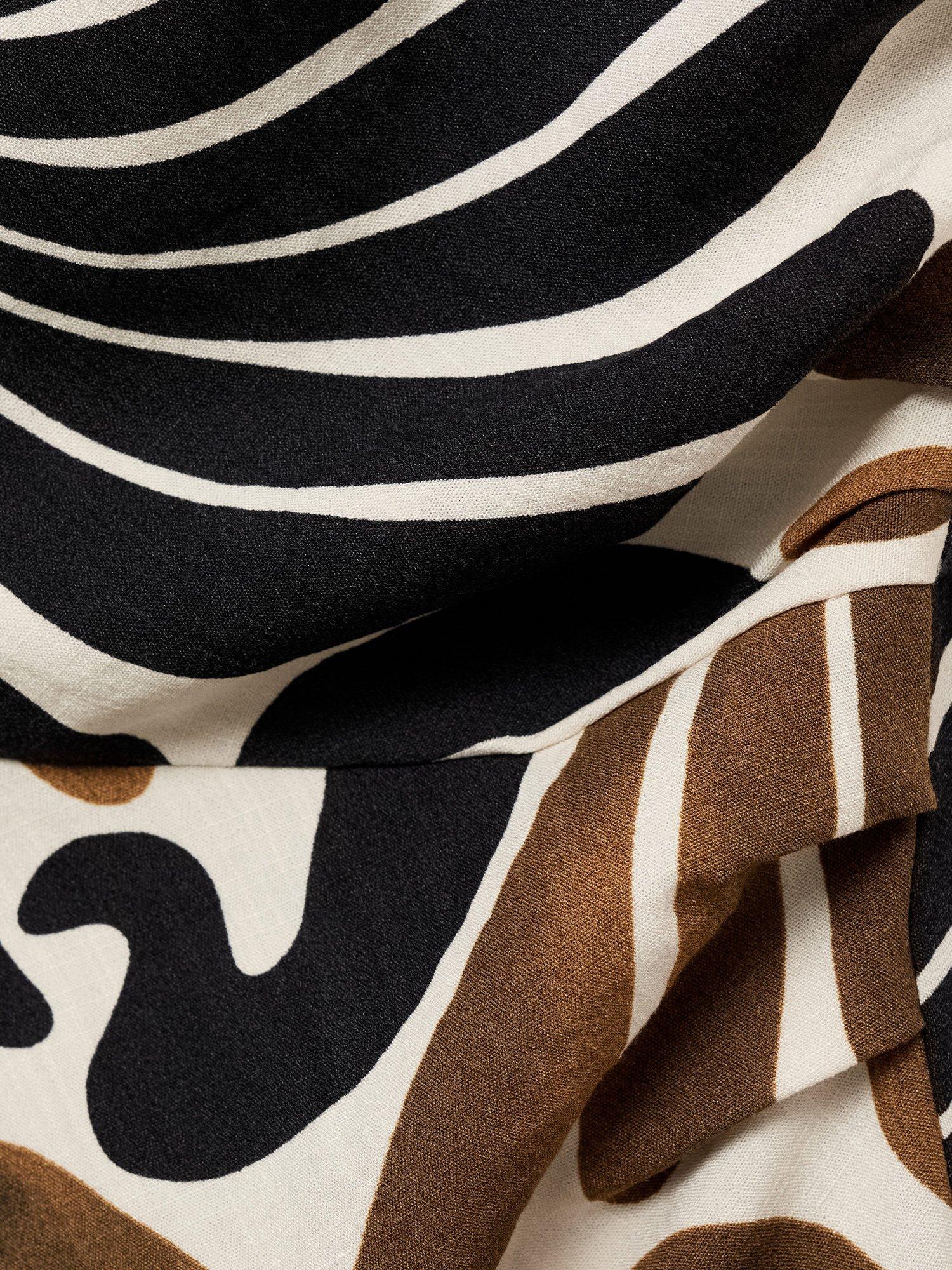 Product image 9 of 9, which shows Mango Nata Leaves One Shoulder Dress, Brown, 14
