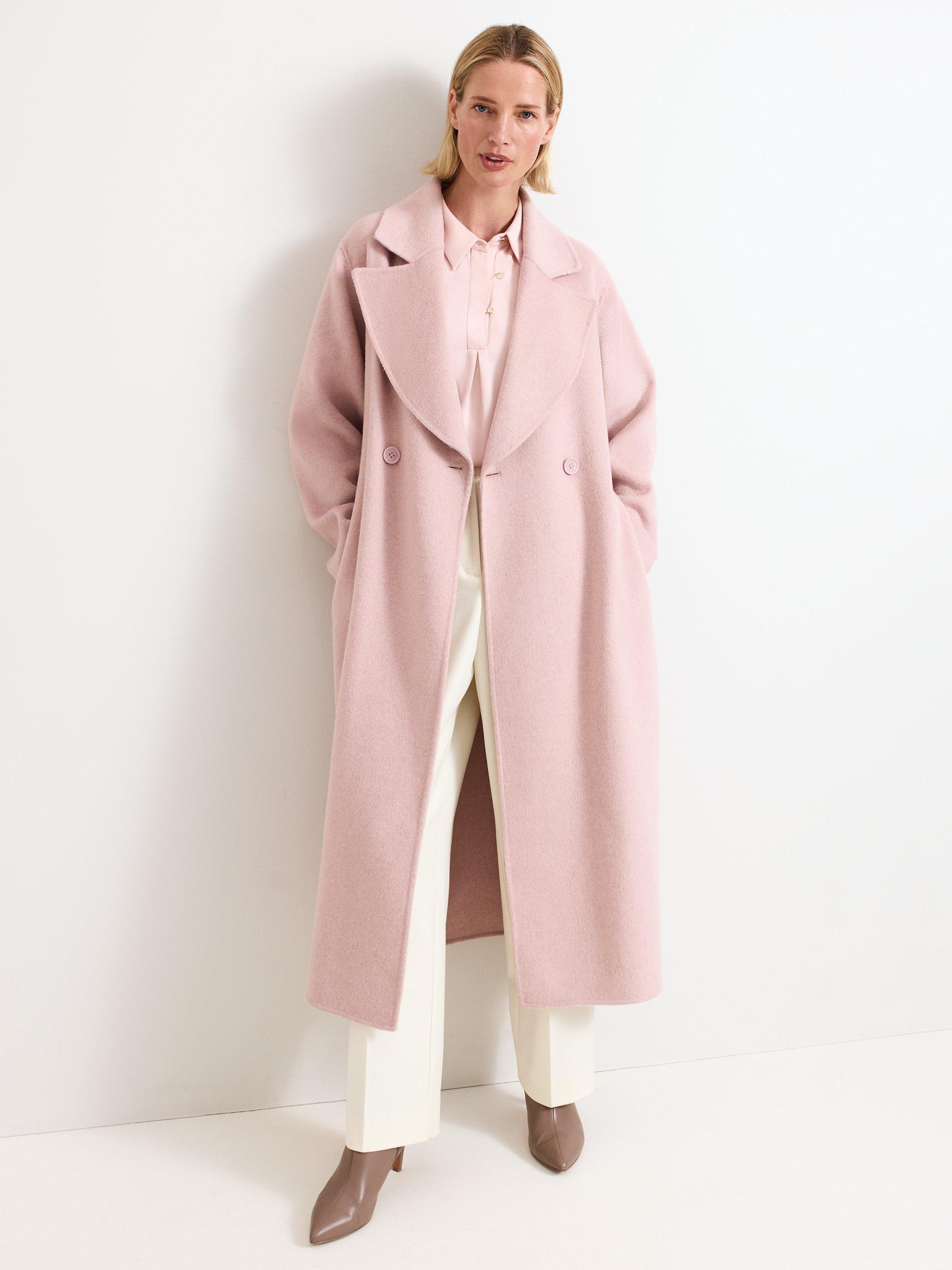 Product image 3 of 9, which shows Phase Eight Darcy Wrap Long Coat, Pink, L