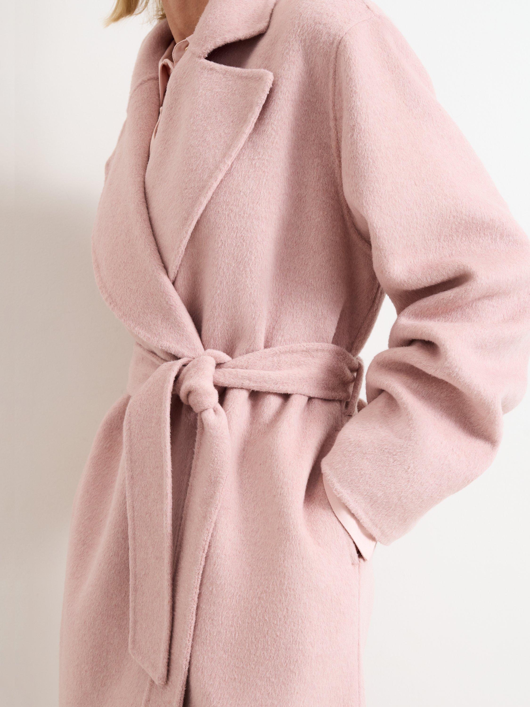 Product image 7 of 9, which shows Phase Eight Darcy Wrap Long Coat, Pink, L